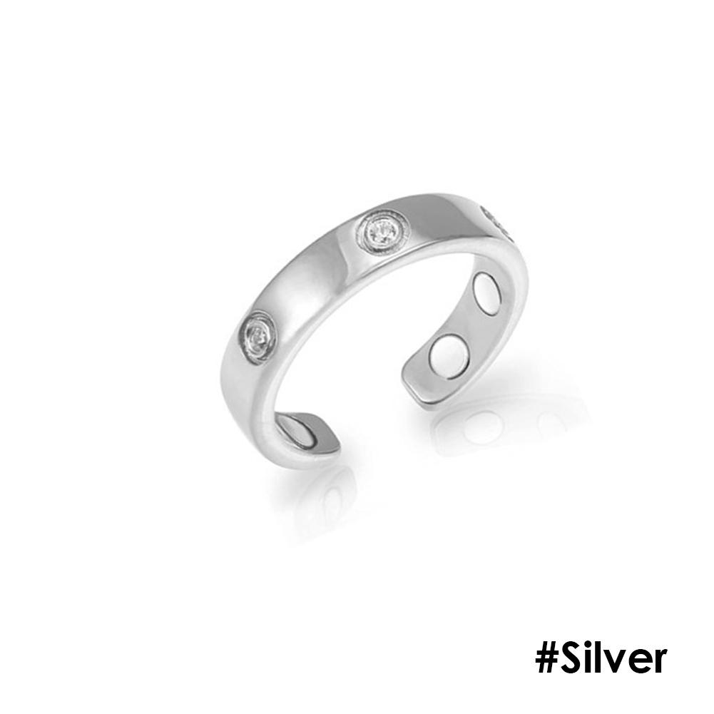 Магнитно-стимулирующее оздоровительное открывающее кристаллическое кольцо серебряный